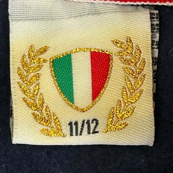Vintage Mens Navy Blue Italia Full Zip Hooded Italy Flag Crest Sweatshirt 11/12 - Picture 6 of 10